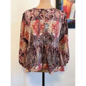 Anthropologie Raga Woman's Medium Evalona Paisley Top